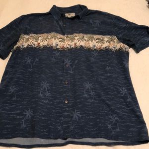 Island Shore Rayon Tropical Border Men’s Button Front Shirt XL
